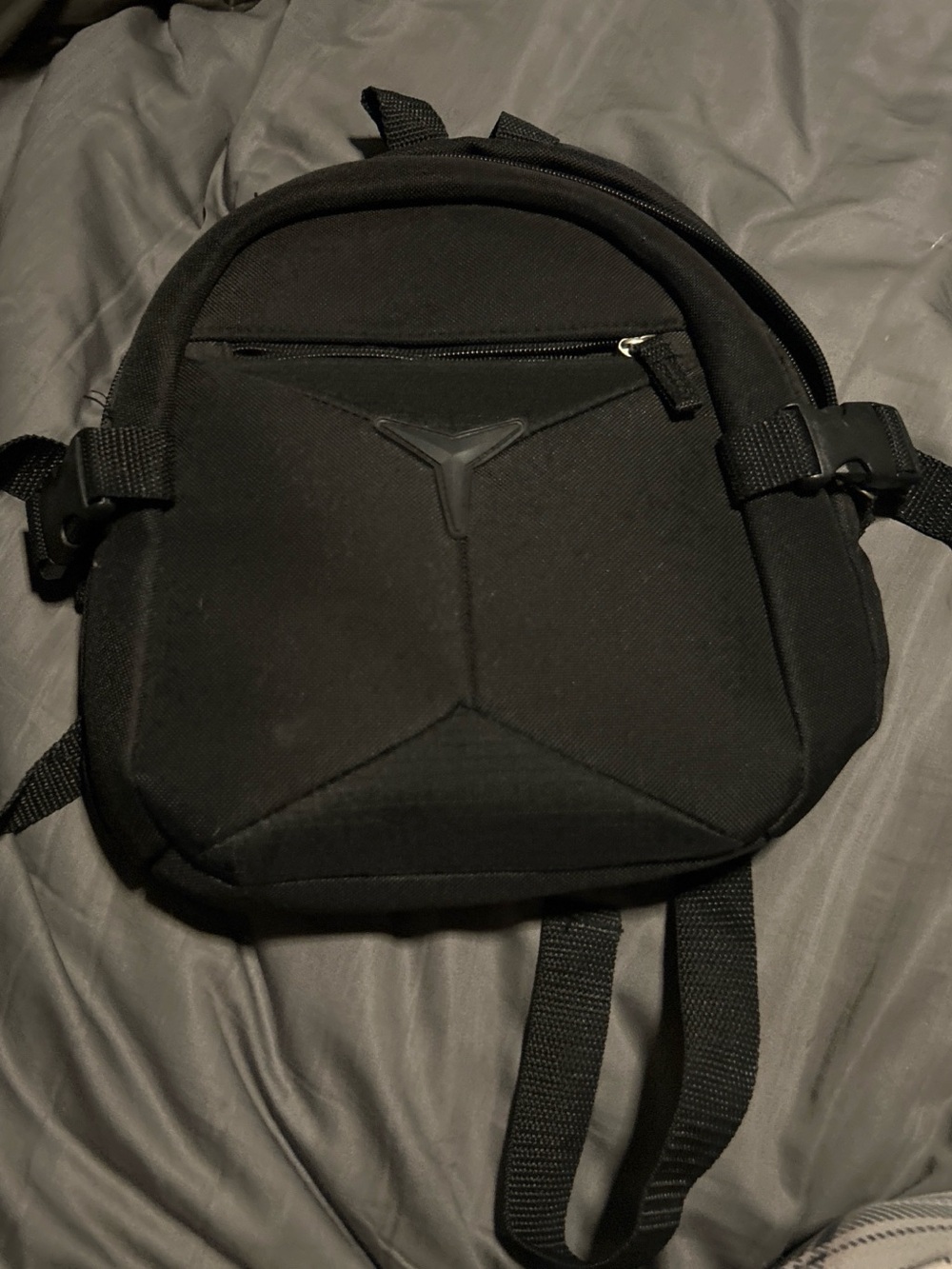 Black Men's Backpack with Subtle Logo - Unbranded